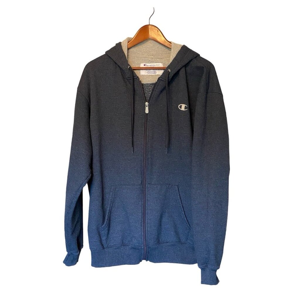 Champion Eco Blue Basic Full Zip Hoodie Men's XL Hooded